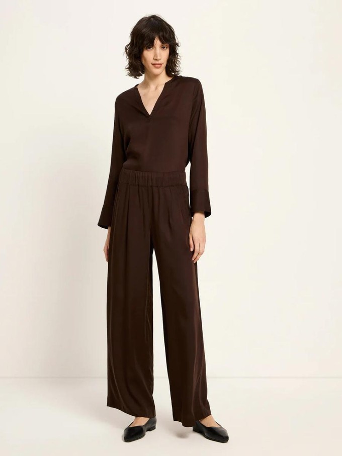 Pantalon tencel - dark brown from Brand Mission