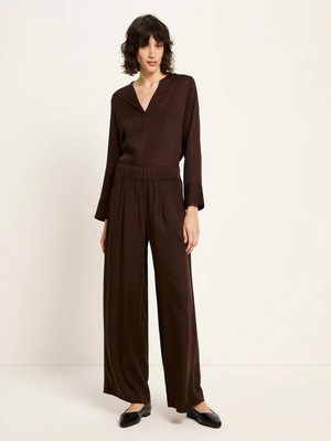 Pantalon tencel - dark brown from Brand Mission