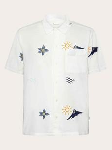 Short sleeve shirt embroidery - egret via Brand Mission