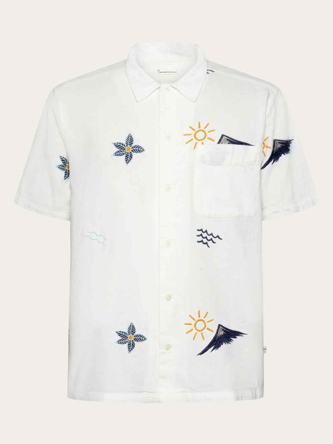 Short sleeve shirt embroidery - egret from Brand Mission