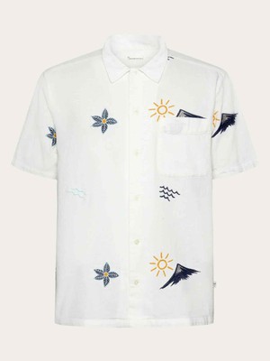 Short sleeve shirt embroidery - egret from Brand Mission