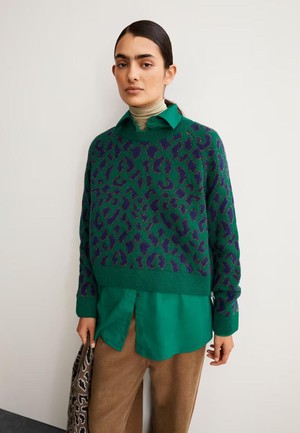 Diliriaa leopaa trui - emerald green from Brand Mission