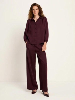 Blouse met plooitjes - bordeaux from Brand Mission