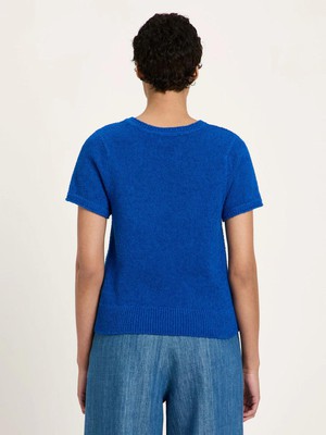 Bouclé top korte mouw - lapis from Brand Mission