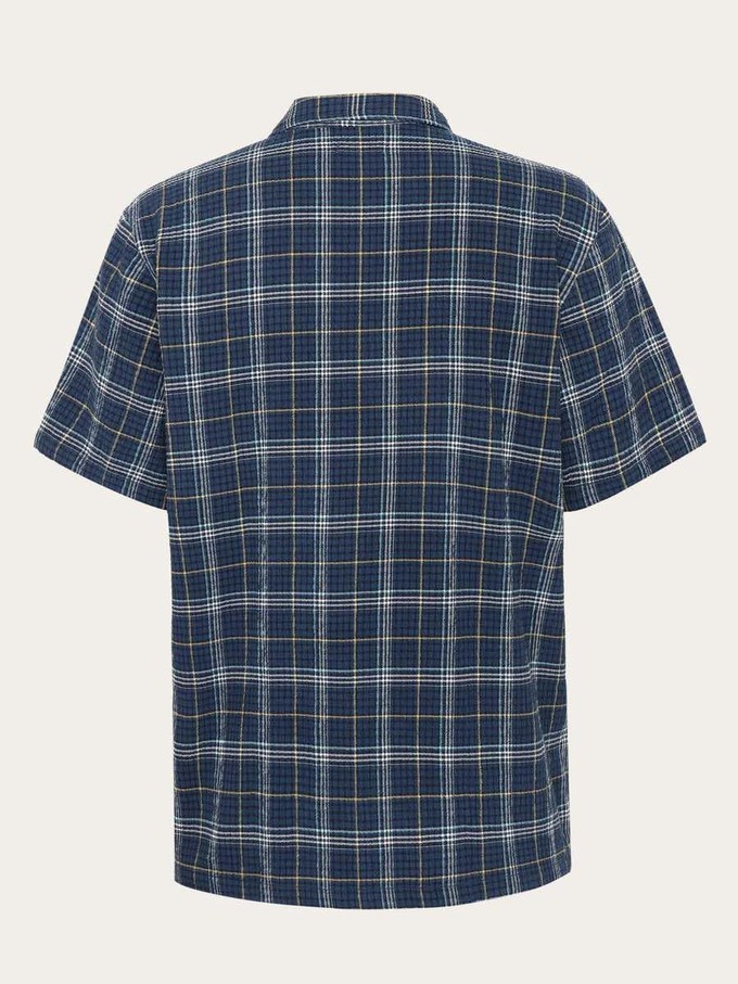 Short sleeve seersucker shirt - blue check from Brand Mission