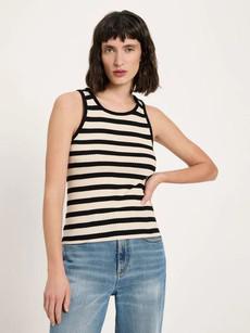 Tanktop strepen - zwart creme via Brand Mission