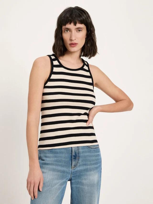 Tanktop strepen - zwart creme from Brand Mission