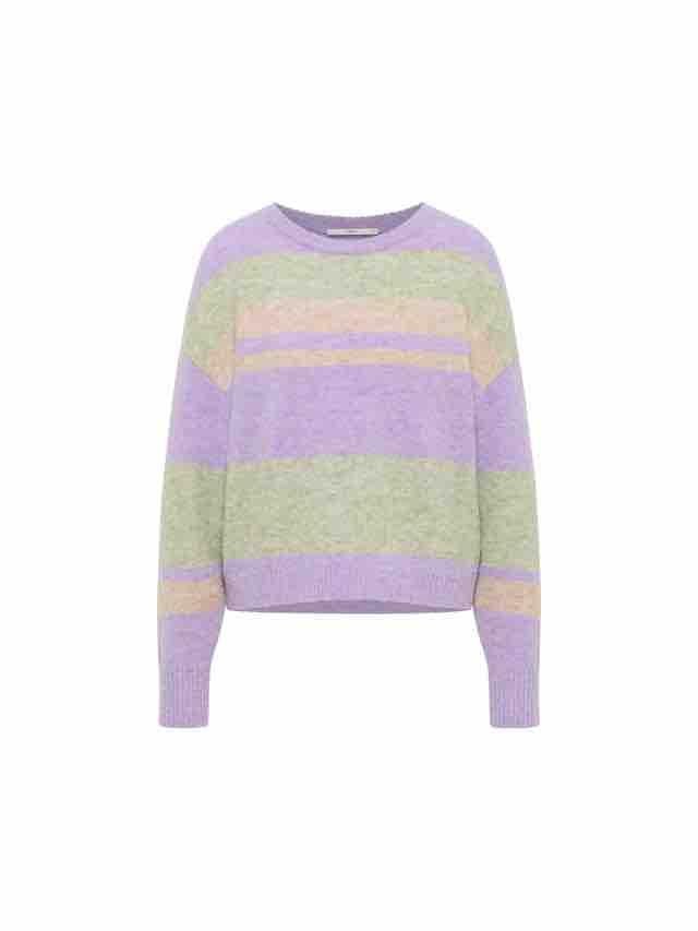 Virgin wollen trui ronde hals - pastel multicolour from Brand Mission