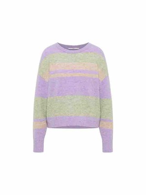 Virgin wollen trui ronde hals - pastel multicolour from Brand Mission