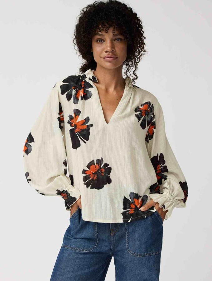 Ella blouse print - oat meal from Brand Mission
