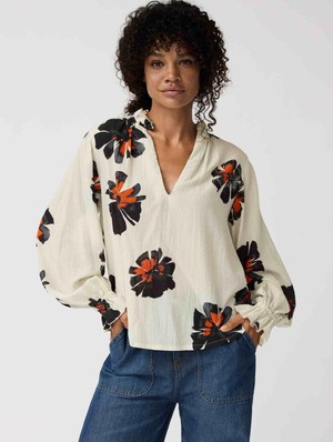 Ella blouse print - oat meal from Brand Mission