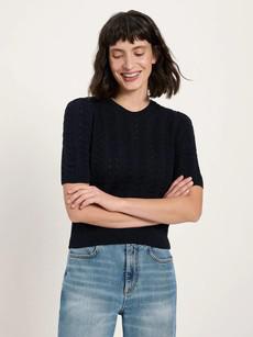 Ajour knit top - onyx via Brand Mission