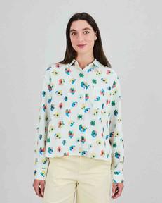 Boxy blouse mini flower - ecru via Brand Mission