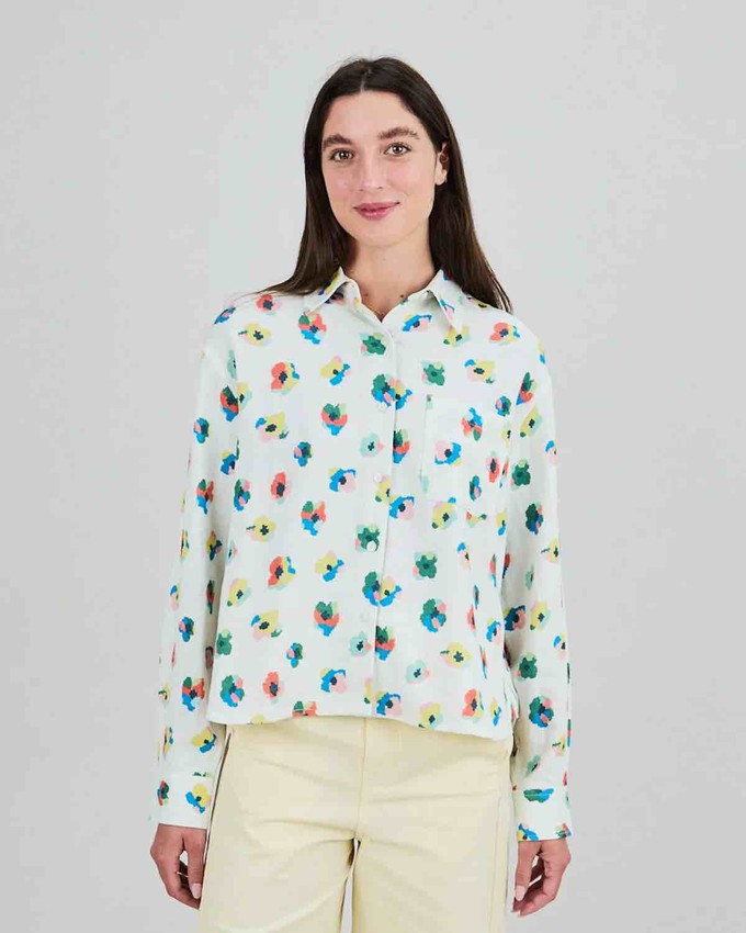 Boxy blouse mini flower - ecru from Brand Mission