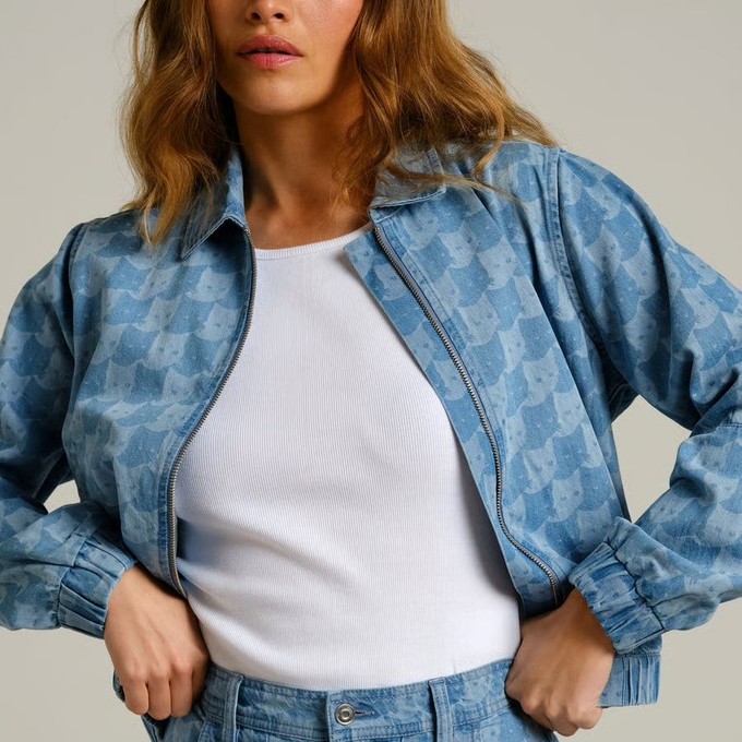 Sunna denim jacket cats - light blue from Brand Mission