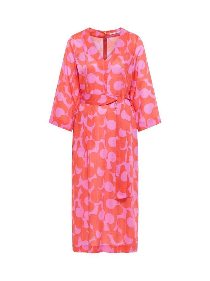 Midi jurk - graphic dots coral from Brand Mission