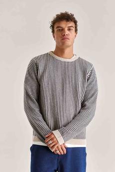 Arthur wool jumper - charcoal stripe via Brand Mission