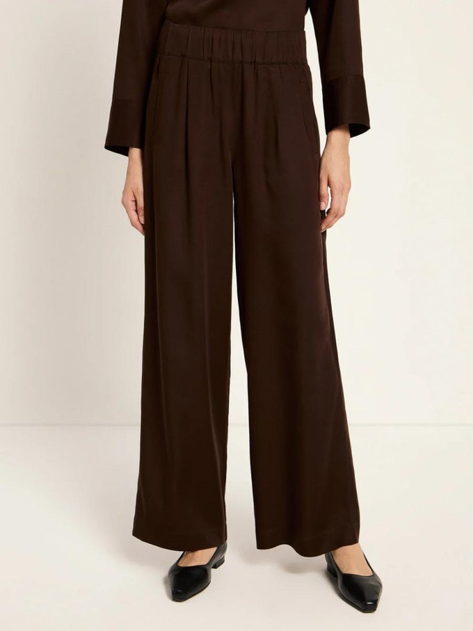 Pantalon tencel - dark brown from Brand Mission