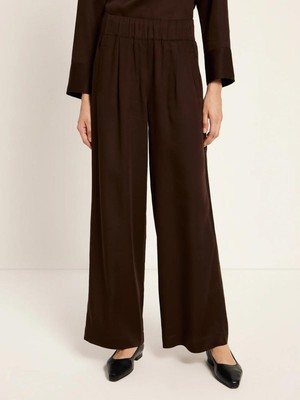 Pantalon tencel - dark brown from Brand Mission