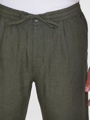 Fig linnen broek - olive from Brand Mission