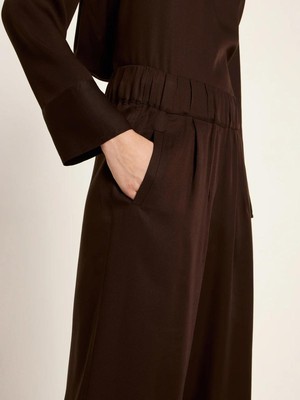 Pantalon tencel - dark brown from Brand Mission