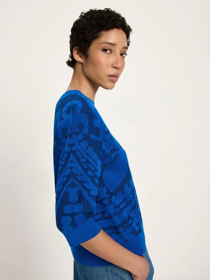Jacquard pullover - lapis midnight from Brand Mission