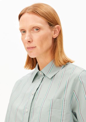 Stripe loose blouse - foam pool green from Brand Mission