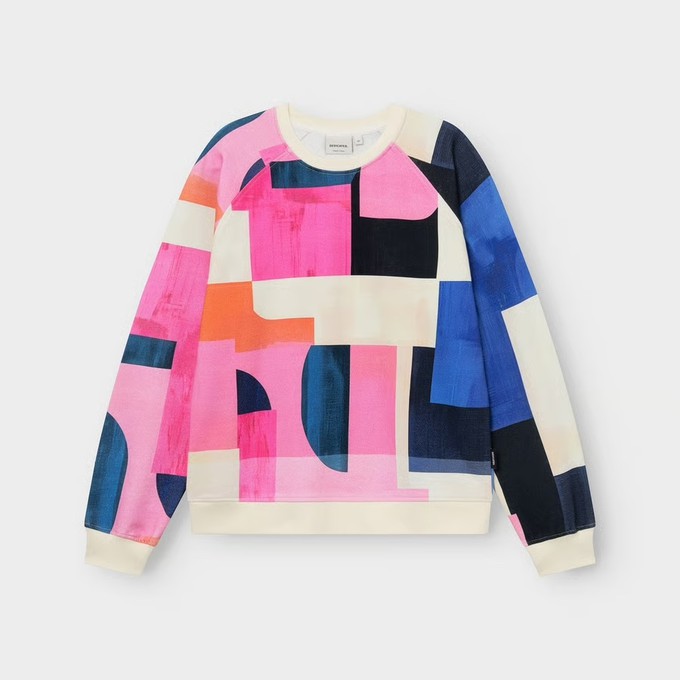 Ystad sweater - abstract block multi from Brand Mission