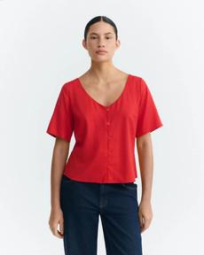 Leia clavel blouse - red via Brand Mission