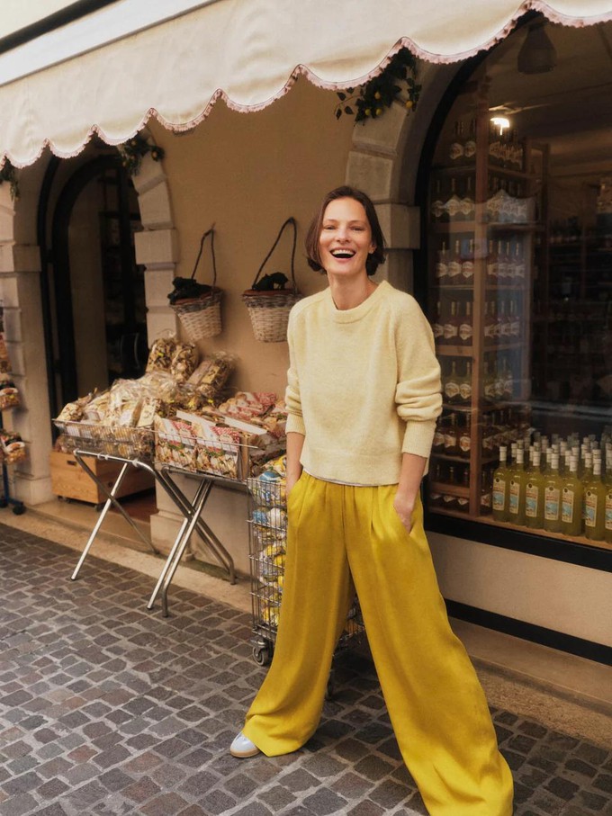 Pantalon tencel - dark kiwi from Brand Mission