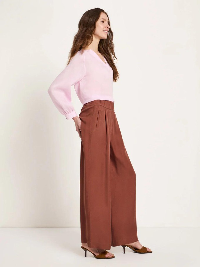 Pantalon tencel - dark mocca from Brand Mission