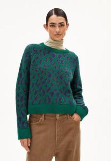 Diliriaa leopaa trui - emerald green via Brand Mission