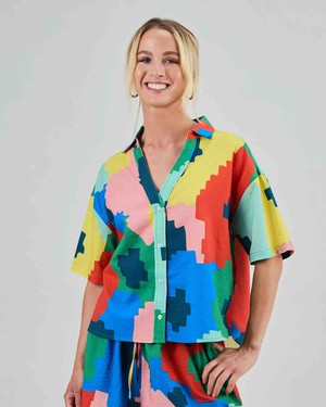 Maxi flower oversized blouse - multi from Brand Mission