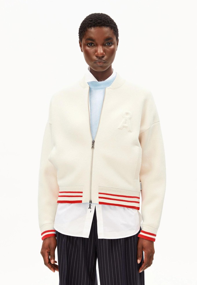 Iconic bomber jacket - oatmilk mars red from Brand Mission