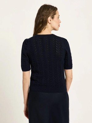 Ajour knit top - midnight from Brand Mission