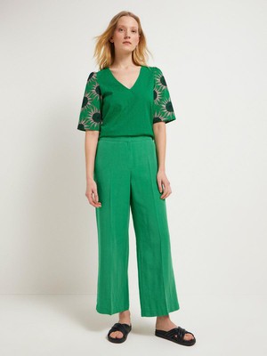 Pantalon met wijde pijpen - green from Brand Mission