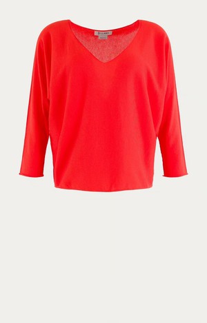 Fannie V-hals trui - orange red from Brand Mission