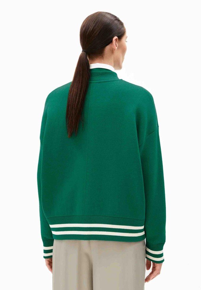 Aalison college jacket - emerald oatmilk from Brand Mission
