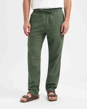 Tyler linnen pant - moss green from Brand Mission