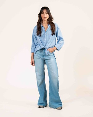 Ava blouse - blue stripe from Brand Mission