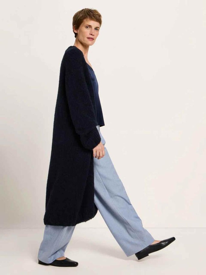 Gebreid lang alpaca vest - navy from Brand Mission
