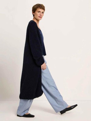 Gebreid lang alpaca vest - navy from Brand Mission