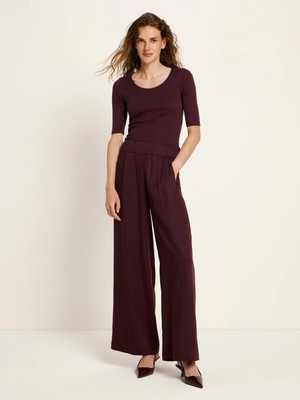 Pantalon tencel - bordeaux from Brand Mission