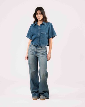 Liv jeans blouse - rosebowl blue from Brand Mission