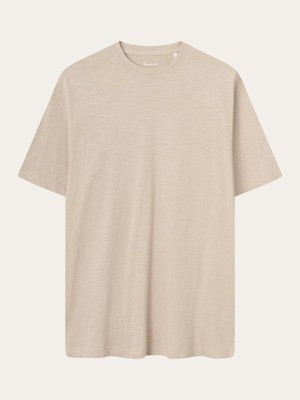 Narrow striped slub t-shirt - safari from Brand Mission