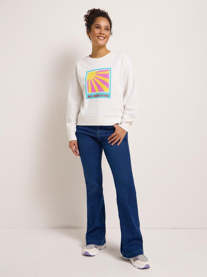 Sweatshirt Sun - Off white/Aqua from Brand Mission