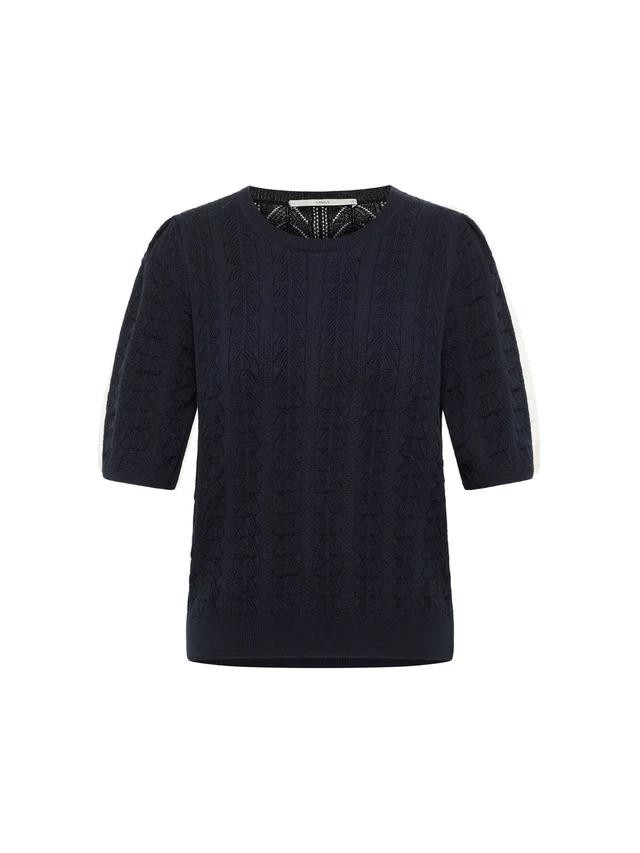 Ajour knit top - midnight from Brand Mission