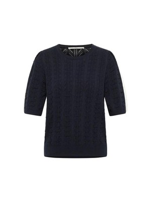 Ajour knit top - midnight from Brand Mission