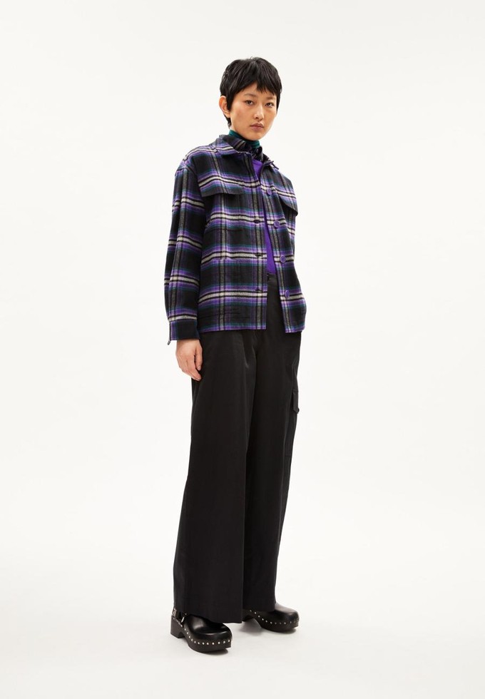 Torinaa check  blouse - purple stone from Brand Mission