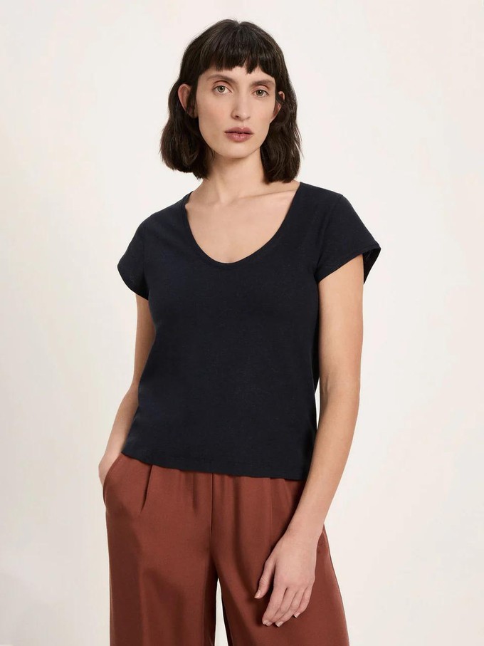 Ronde hals hennep shirt - onyx from Brand Mission